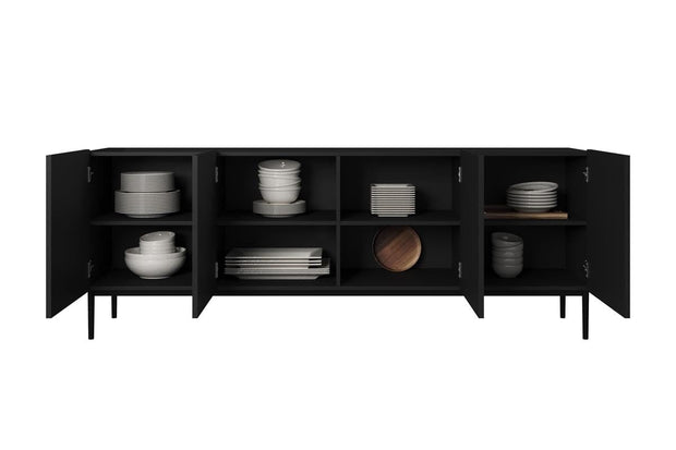 Set mobili soggiorno Nicole Nero, 4 pezzi (9)