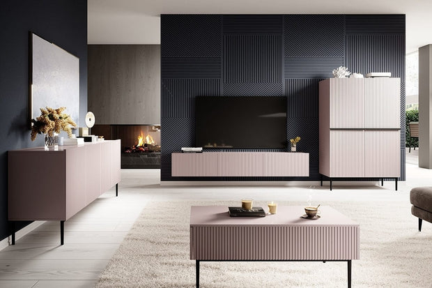 Set mobili soggiorno Nicole Rosa, 4 pezzi