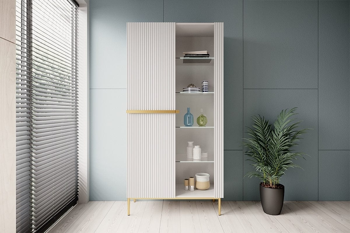 Set mobili soggiorno Nicole Slim Bianco, 4 pezzi (1)