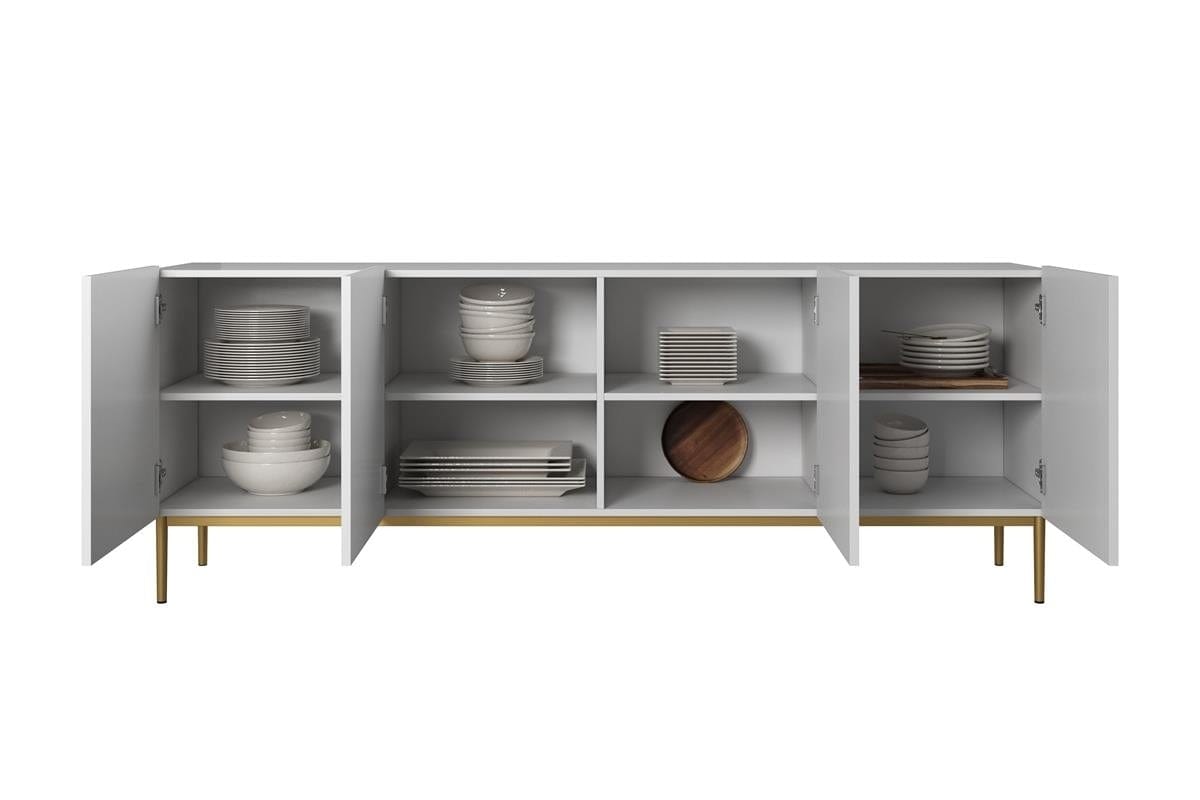 Set mobili soggiorno Nicole Slim Bianco, 4 pezzi (5)