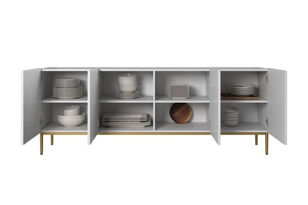 Set mobili soggiorno Nicole Slim Bianco, 4 pezzi (5)