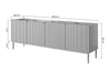 Set mobili soggiorno Nicole Slim Bianco, 4 pezzi (6)