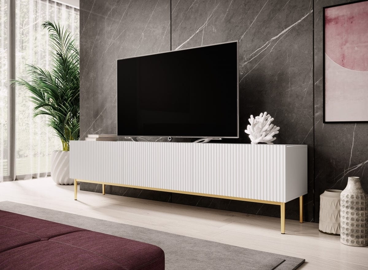 Set mobili soggiorno Nicole Slim Bianco, 4 pezzi (7)