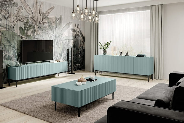 Set mobili soggiorno Nicole Verde, 3 pezzi