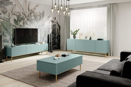 Set mobili soggiorno Nicole Verde, 3 pezzi