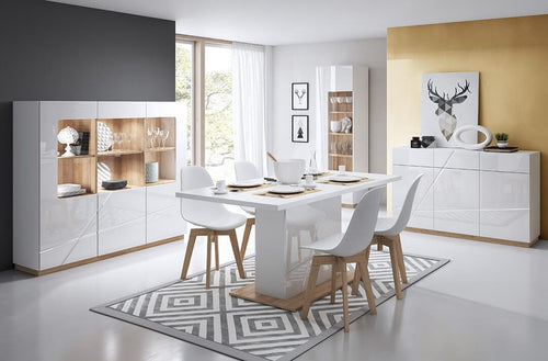 Set sala da pranzo Futura Bianco, 4 pezzi