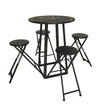 Set Tavolo con 4 sgabelli da bar pieghevole Beirut Nero