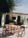 Bizzotto Set tavolo da giardino estensibile e 4 sedie pieghevole Noemi Naturale