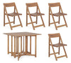 Bizzotto Set tavolo da giardino estensibile e 4 sedie pieghevole Noemi Naturale