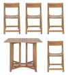 Set tavolo da giardino estensibile e 4 sedie pieghevole Noemi Naturale (4)