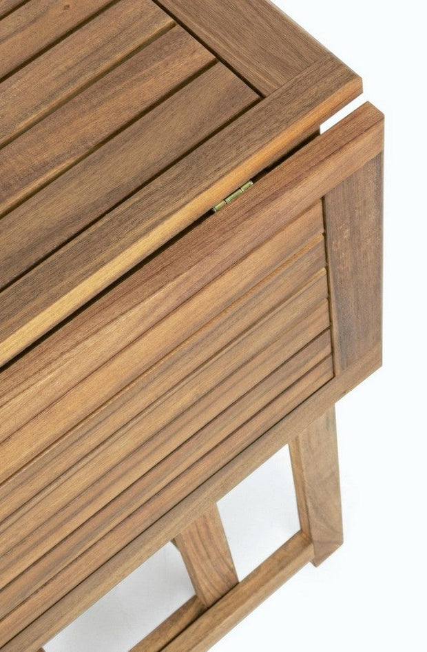 Bizzotto Set tavolo da giardino estensibile e 4 sedie pieghevole Noemi Naturale