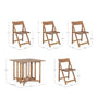 Bizzotto Set tavolo da giardino estensibile e 4 sedie pieghevole Noemi Naturale