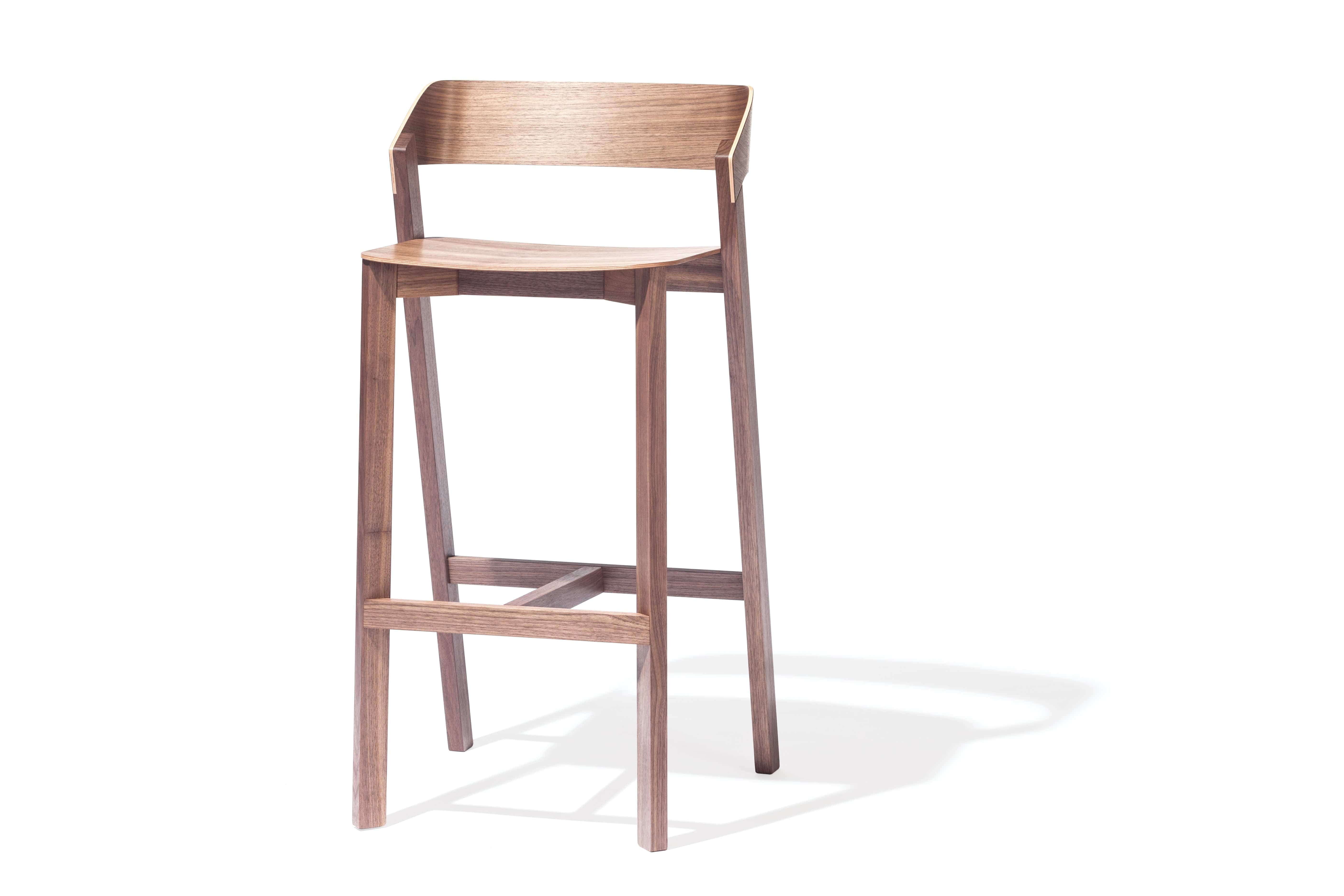 Ton Sgabello alto Merano in noce, l44xl36xh99 cm