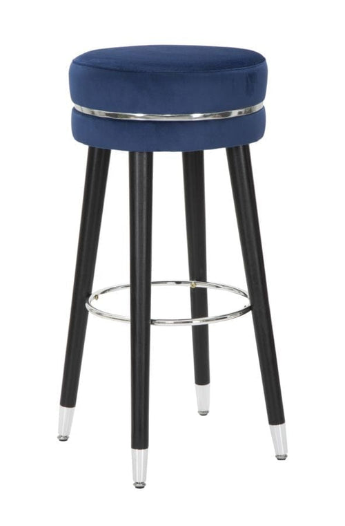 Sgabello Bar Paris Blu/Silver cm Ø 35x74