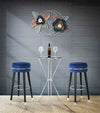 Sgabello Bar Paris Blu/Silver cm Ø 35x74 (1)