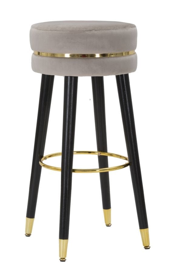 Sgabello Bar Paris Grigio/Gold cm Ø 35x74
