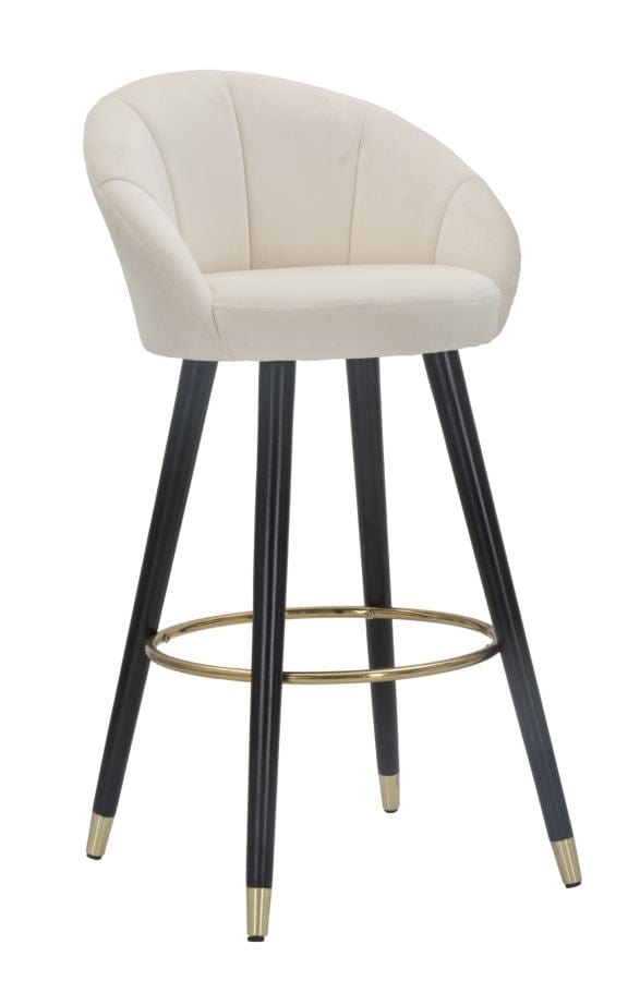 Sgabello Bar Prague Crema cm 55x56x104 (Altezza Seduta 80cm)