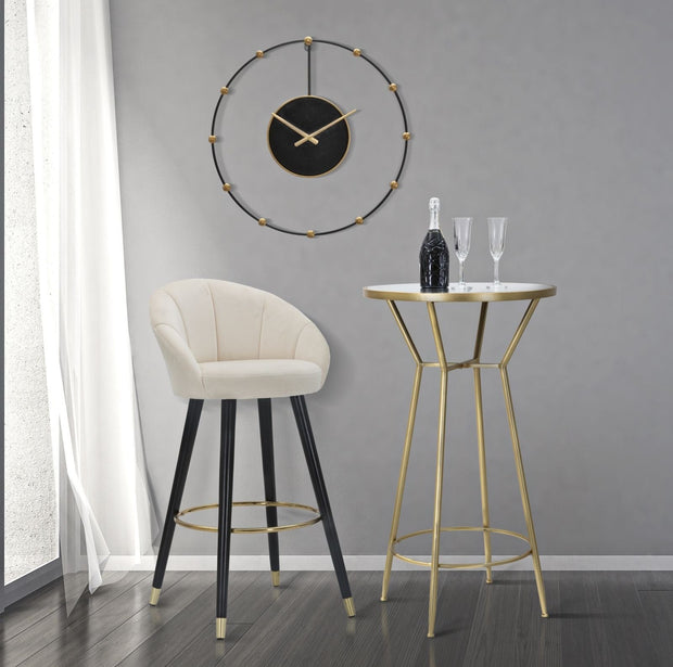 Sgabello Bar Prague Crema cm 55x56x104 (Altezza Seduta 80cm) (1)