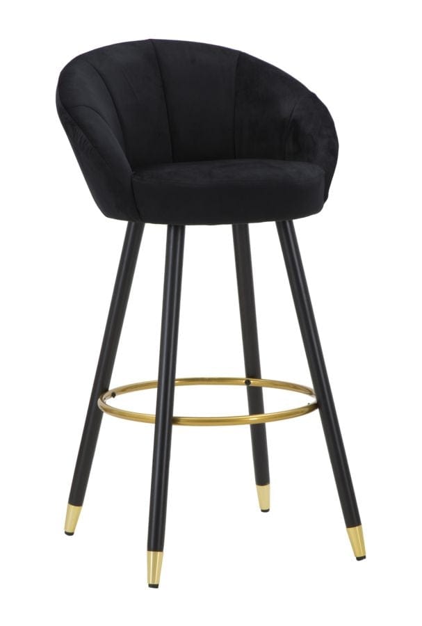 Sgabello Bar Prague Nero cm 55x56x104 (Altezza Seduta 80cm)