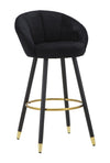 Sgabello Bar Prague Nero cm 55x56x104 (Altezza Seduta 80cm)