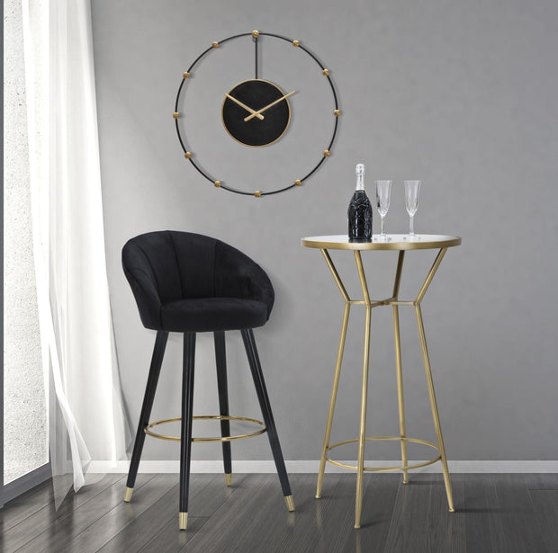Sgabello Bar Prague Nero cm 55x56x104 (Altezza Seduta 80cm) (1)