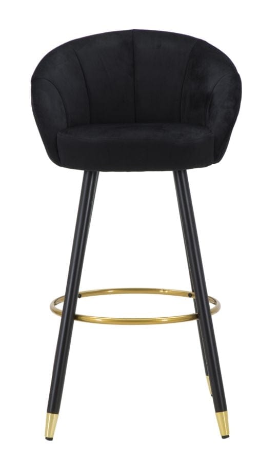 Sgabello Bar Prague Nero cm 55x56x104 (Altezza Seduta 80cm) (2)