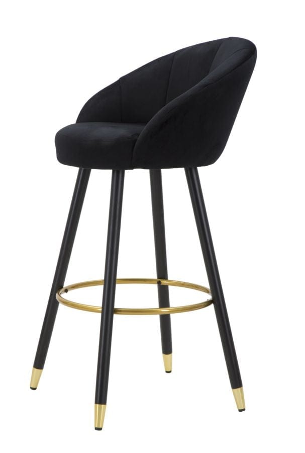 Sgabello Bar Prague Nero cm 55x56x104 (Altezza Seduta 80cm) (3)