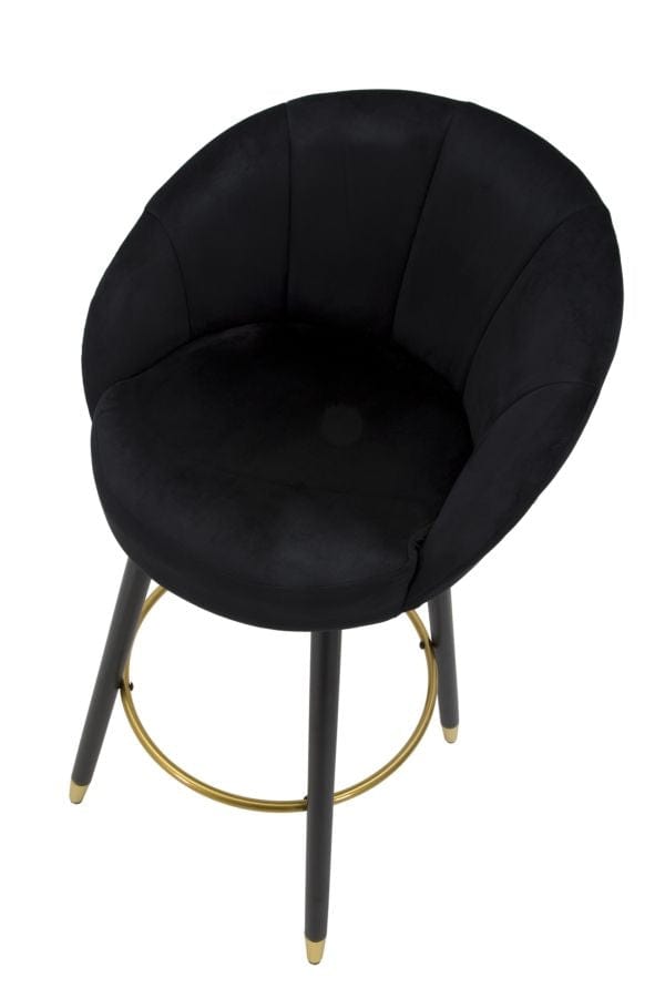 Sgabello Bar Prague Nero cm 55x56x104 (Altezza Seduta 80cm) (5)
