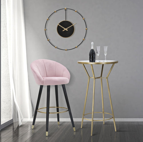 Sgabello Bar Prague Rosa cm 55x56x104 (Altezza Seduta 80cm) (1)