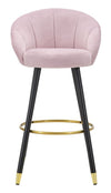 Sgabello Bar Prague Rosa cm 55x56x104 (Altezza Seduta 80cm) (2)