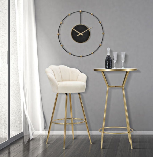 Sgabello Bar Vienna Crema cm 55x53x110 (Altezza Seduta 88 cm) (1)