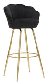 Sgabello Bar Vienna Nero cm 55x53x110 (Altezza Seduta 88 cm)