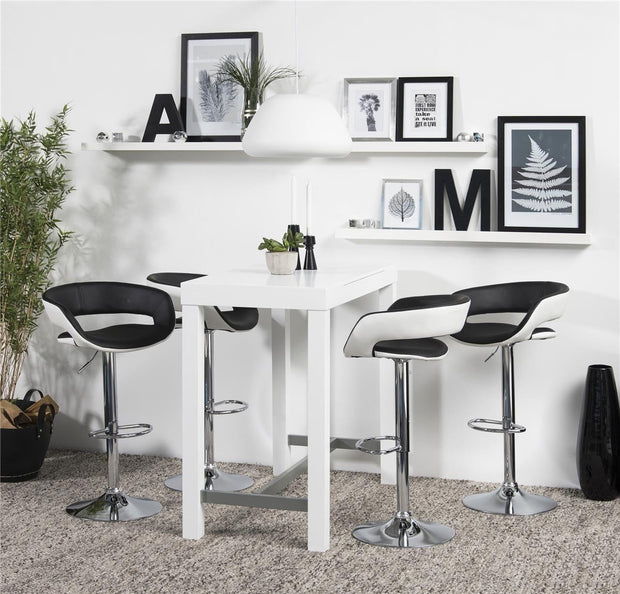 Actona Sgabello da bar in ecopelle Grance Bianco e Nero
