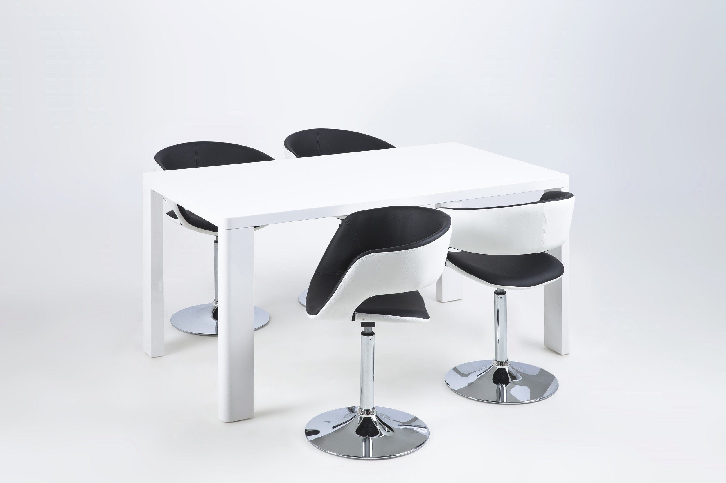 Actona Sgabello da bar in ecopelle Grance Bianco e Nero