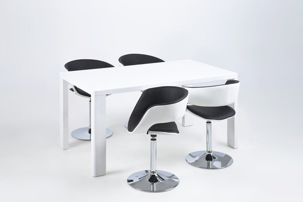 Actona Sgabello da bar in ecopelle Grance Bianco e Nero