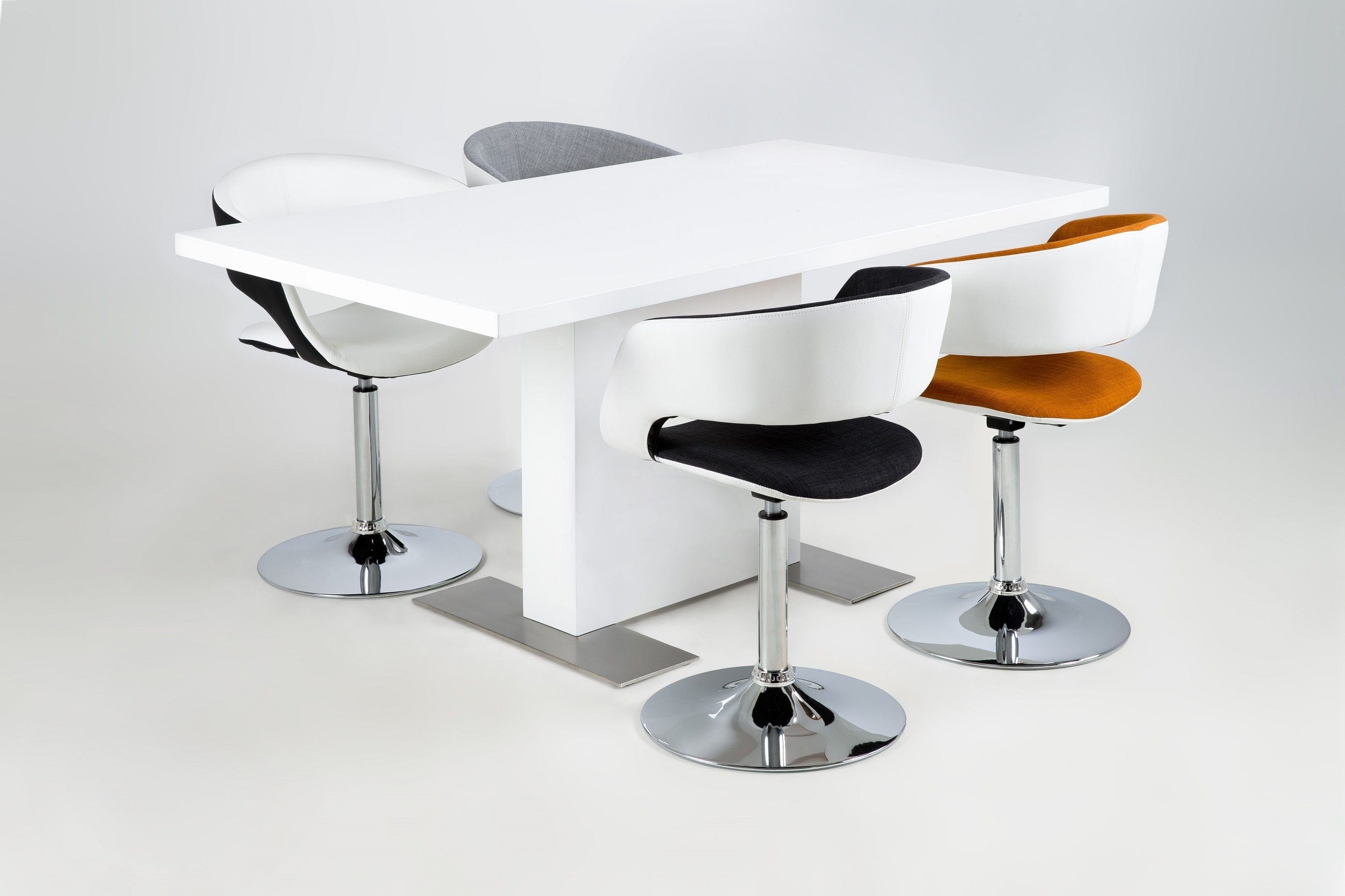 Actona Sgabello da bar in ecopelle Grance Bianco e Nero