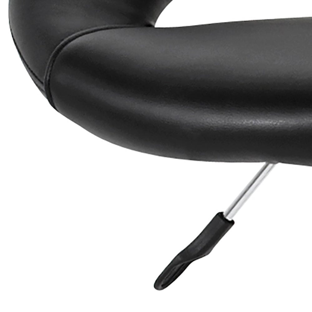Actona Sgabello da bar in ecopelle Plump Nero