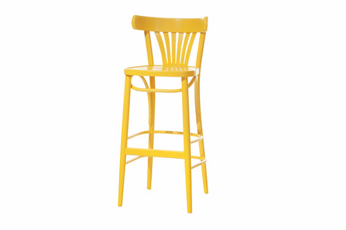 Sgabello da bar in legno di faggio 56 Giallo, L44,5xL47xH104 cm
