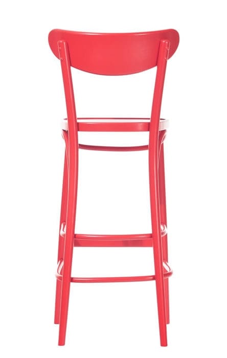 Ton Sgabello da bar in legno di faggio Banana Red, l46xl47xh107 cm