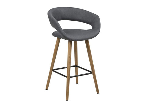 Sgabello da bar in tessuto Grace II Grigio