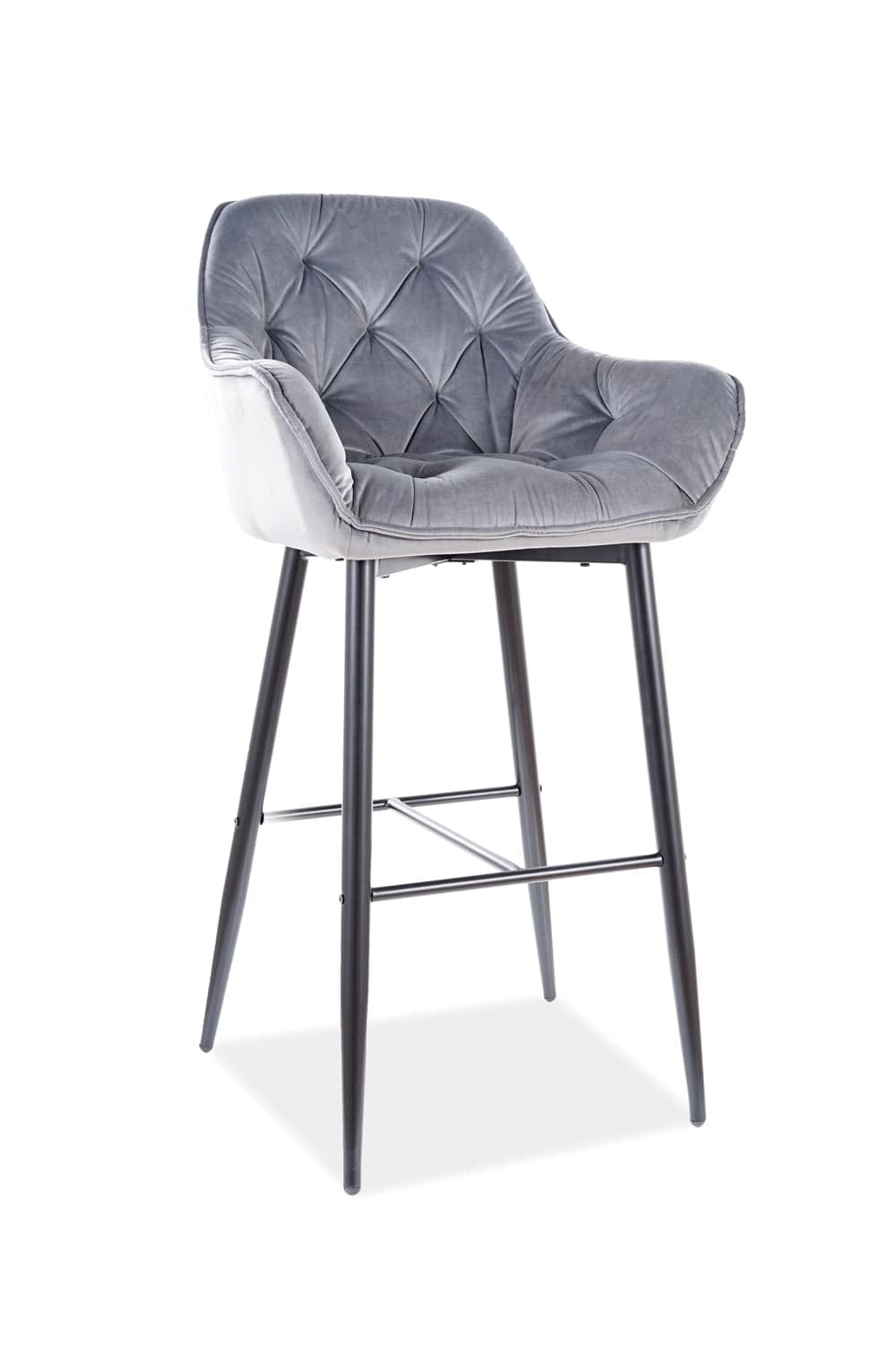 Signal Sgabello da bar in velluto Clyde H-2 Grigio