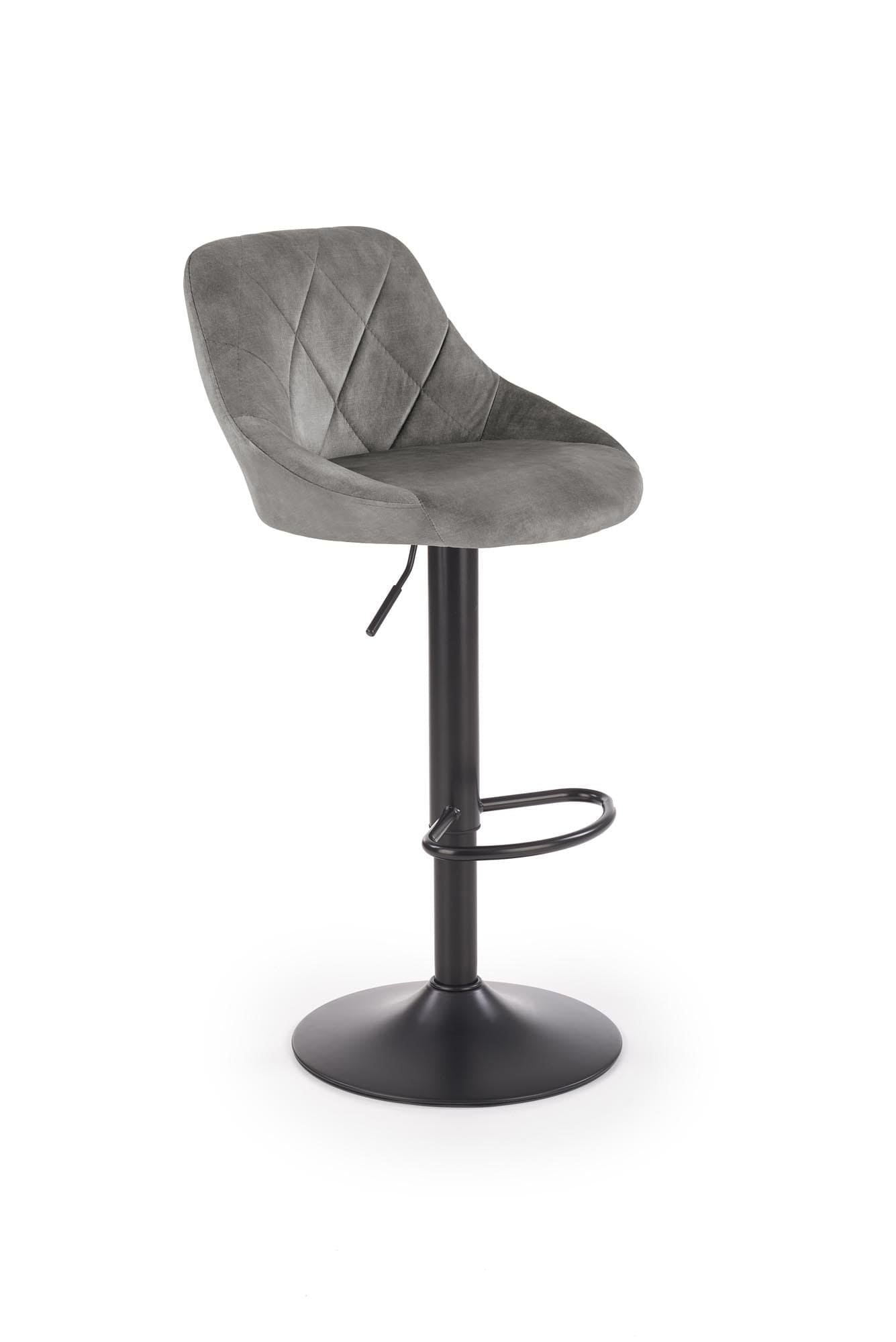 Halmar Sgabello da bar in velluto Hoku-101 Grigio