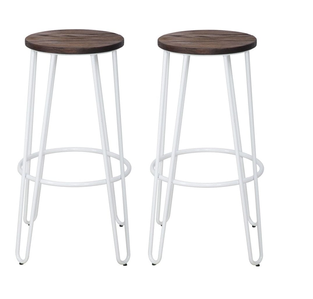 Sgabello Detroit Simple Set 2 Pz Bianco cm Ø 39x76