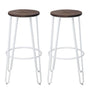 Sgabello Detroit Simple Set 2 Pz Bianco cm Ø 39x76