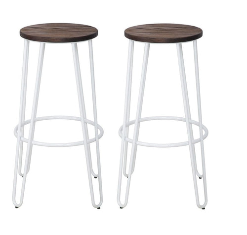 Sgabello Detroit Simple Set 2 Pz Bianco cm Ø 39x76