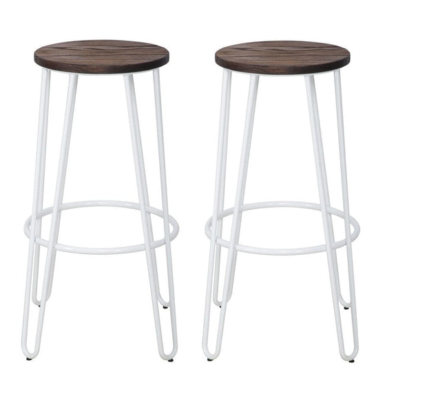 Sgabello Detroit Simple Set 2 Pz Bianco cm Ø 39x76
