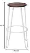 Sgabello Detroit Simple Set 2 Pz Bianco cm Ø 39x76 (8)