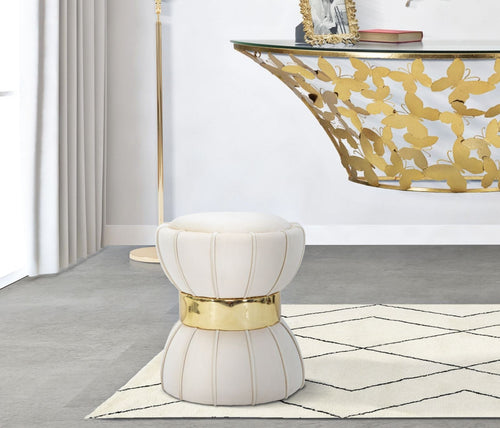 Sgabello Flower Crema cm Ø 40x44