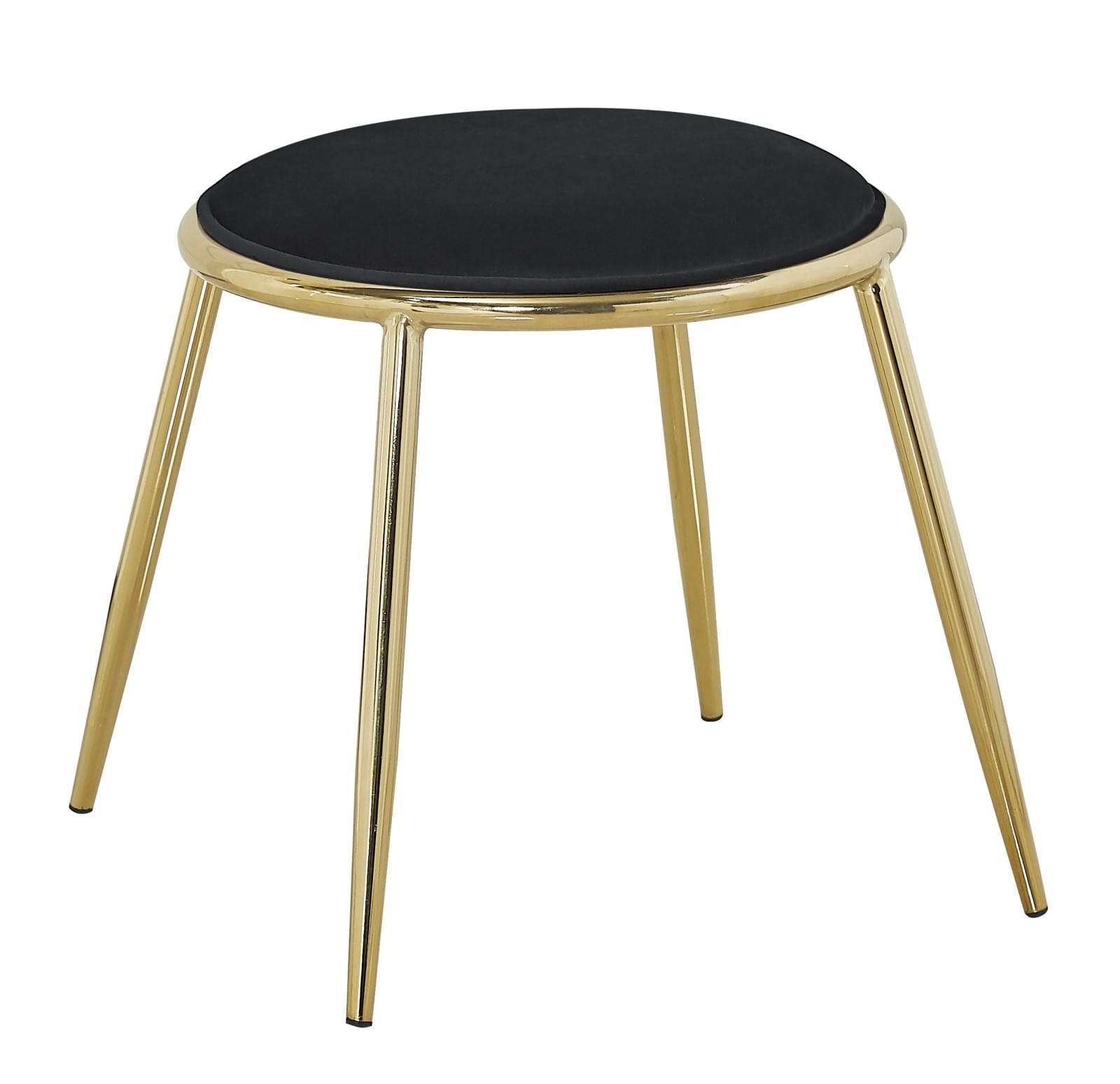 Sgabello Glam Emily Nero cm Ø 45x45 (Altezza Gambe cm 41)