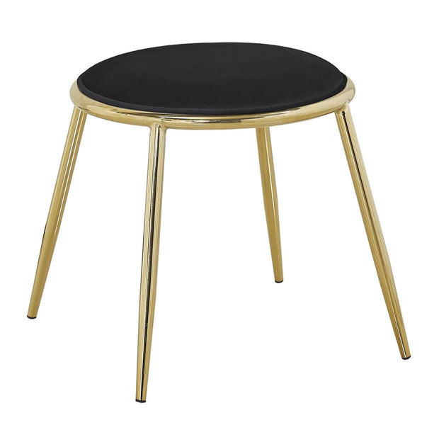 Sgabello Glam Emily Nero cm Ø 45x45 (Altezza Gambe cm 41)